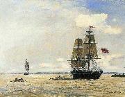 Johan Barthold Jongkind Norwegian Ship oil on canvas